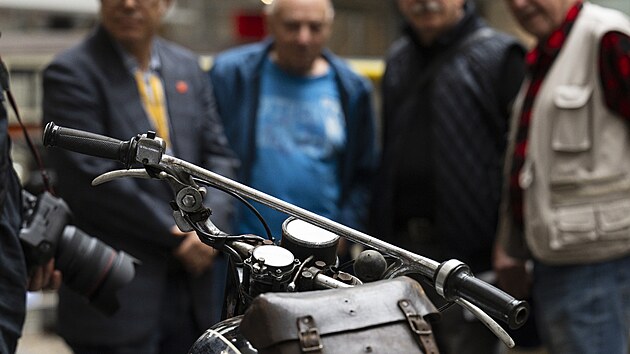 Slavnostn� p�ed�n� z�vodn�ho motocyklu �Z 125 Miloslava Sou�ka do sb�rky N�rodn�ho technick�ho muzea, 22. z��� 2026, Praha.