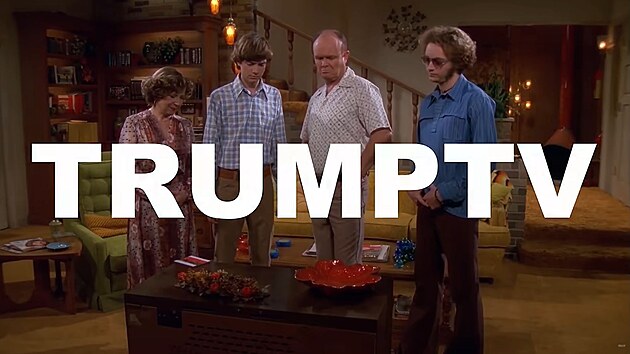Hrdinov� popul�rn�ch americk�ch seri�l� vyu�it� v klipu ke spu�t�n� Trump TV. (22. z��� 2026)