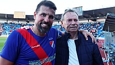 Milan Baro� s trenérem Václavem �tverkou, který ho objevil pro Baník i pro...