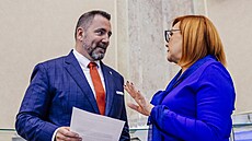 Jednání vlády o státním rozpo�tu. Na snímku Alena Schillerová a Igor �ervený....