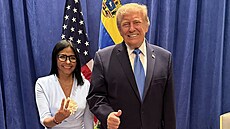 Venezuelská prozatímní prezidentka Delcy Rodríguezová se na Valném shromá�d�ní...
