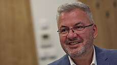 Lídr SPD v Ostrav� Peter Harvánek. (24. zá�í 2026)