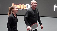 Steffi Grafová a Andre Agassi p�i pickleballu (2025)