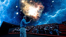Planetárium Praha se py�ní nejv�t�í projek�ní plochou v republice. Kupole o...