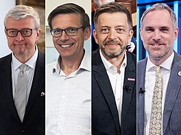 Zleva Karel Havlí�ek (ANO), Martin Kupka (ODS), Vít Raku�an (STAN), Zden�k H�ib...
