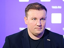 Ruský vojenský bloger a zakladatel telegramového kanálu Rybar Michail Zvin�uk...