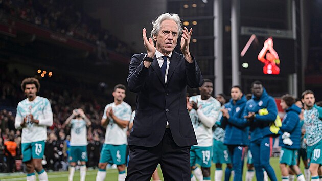 Trenér Portugalc� Jorge Jesus po vít�zném utkání Ligy národ� nad Dány.