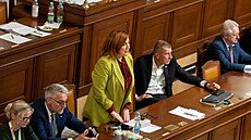 Projednávání návrhu na vyslovení ned�v�ry vlád� �eské republiky. Na snímku je...