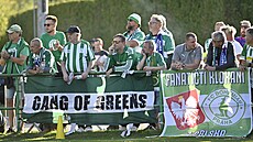 Fanou�ci Bohemians podporují své oblíbence b�hem utkání se Vsetínem v MOL Cupu.