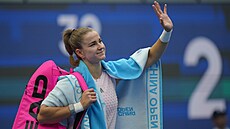 Karolína Muchová se lou�í s fanou�ky v Pekingu.