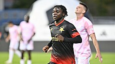Slávista Emmanuel Ayaosi otev�el skóre zápasu se Zlínem.