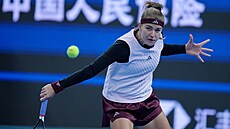 Karolína Muchová b�hem t�etího kola turnaje v Pekingu