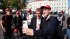 Premiér Andrej Babi� na p�edvolebním mítinku ANO v Roudnici nad Labem. (1....
