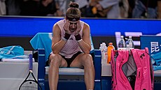 Karolína Muchová po postupu do �tvrtfinále turnaje v Pekingu.