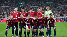 �eský tým p�ed utkáním Ligy národ� proti Anglii v Londýn�.