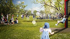Vizualizace parku Farská humna po plánovaných úpravách (4. �íjna 2026)