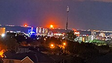 Velká ruská rafinerie ve volgogradské oblasti, kterou zasáhly ukrajinské drony....