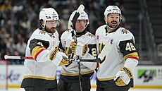 Rasmus Andersson (4), Trevor Connelly (24) a Tomá� Hertl (48) slaví gól Vegas...