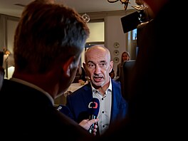 Volební �táb strany Na�e �esko v �eských Bud�jovicích. Na snímku Martin Kuba....