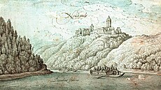 Neuhaus an der Donau (Horní Rakousy, mezi Pasovem a Lincem), hrad nad...