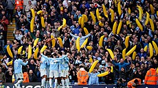 Hrá�i Manchesteru City slaví gól proti Ipswichi.