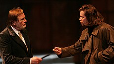Národní divadlo. P�edstavení Richard III., zkou�ka. Herci Ji�í �t�pni�ka a...