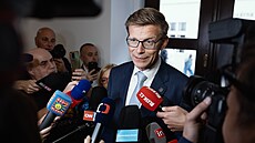 �éf ODS Martin Kupka po p�íchodu do volebního �tábu