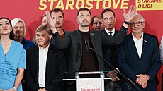Volební �táb na Malostranském nám�stí v Praze (Starostové). Na snímku Vít...