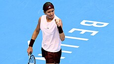 Nikola Bart��ková slaví získaný fiftýn v semifinále turnaje v Pekingu.