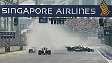 George Russell oto�il sv�j mercedes z prvního místa, do �ela sprintu v...
