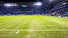 Trávník na p�d� Slovanu Bratislava p�ed duelem Ligy mistr� s n�meckým...