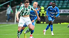 Obránce Bohemians Adam Kadlec v souboji s mladoboleslavským Ji�ím Klímou.