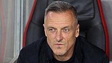 Trenér Jablonce Lubo� Kozel p�ed zápasem s n�meckým Freiburgem.