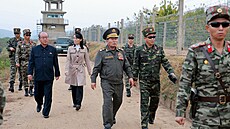 Kim Jo-�ong, vlivná sestra severokorejského v�dce Kim �ong-una, na frontové...