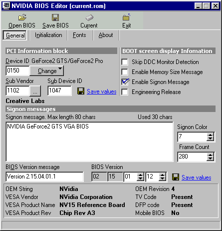 NVIDIA BIOS Editor