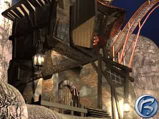 Park Dreamland disponuje mnoha podobn�mi hr�zostra�n�mi budovami
