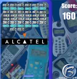 Screenshot ze hry Arkanoid, v n bylo mon vyhrt mobiln telefon Alcatel