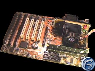 Zkladn deska ASUS P2-99 osazen procesorem Celeron a pamt