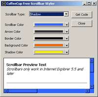 CoffeeCup Free Color Scrollbar Maker