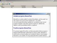 MessenPass - větší obrázek z hlavního okna programu s otevřeným oknem nápovědy