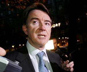 Evropský komisa pro obchod Peter Mandelson