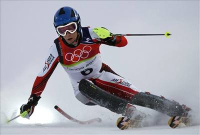 Turín 2006 - Benni Raich z Rakouska v prvním kole kombinaního slalomu