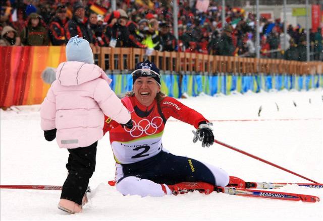 Kateina Neumannová se svoji dcerou Lucinkou. 