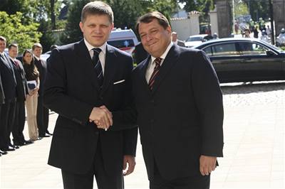 Robert Fico a Ji�í Paroubek v Kolod�jích.