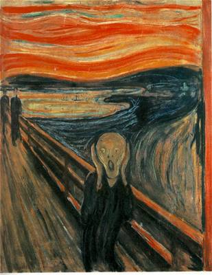 Slavný obraz Edvarda Muncha Kik.