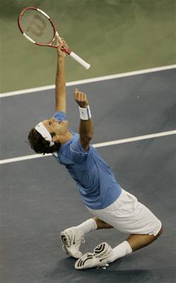 Roger Federer po vítzství na US Open