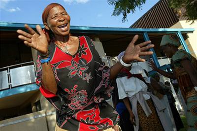 Radost domorodkyn v Botswan.
