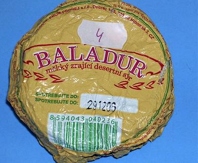MZ upozornilo 20.12. na výskyt mikroorganismu Listeria monocytogenes sýru Baladur s datem spoteby do 29. 12. 2006.