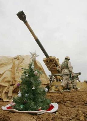 Irák, vojáci, vánoní stromek (ilustraní foto)