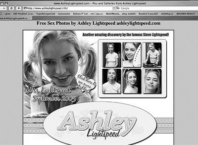 Neomezený pístup na stránky s fotografiemi plzeské studentky "Ashley Lightspeedové" lze poídit od 25 dolar.